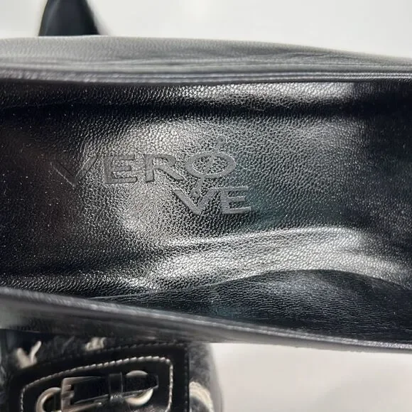 Vero VE Black Leather Pumps with fringe buckle - Picture 7 of 13